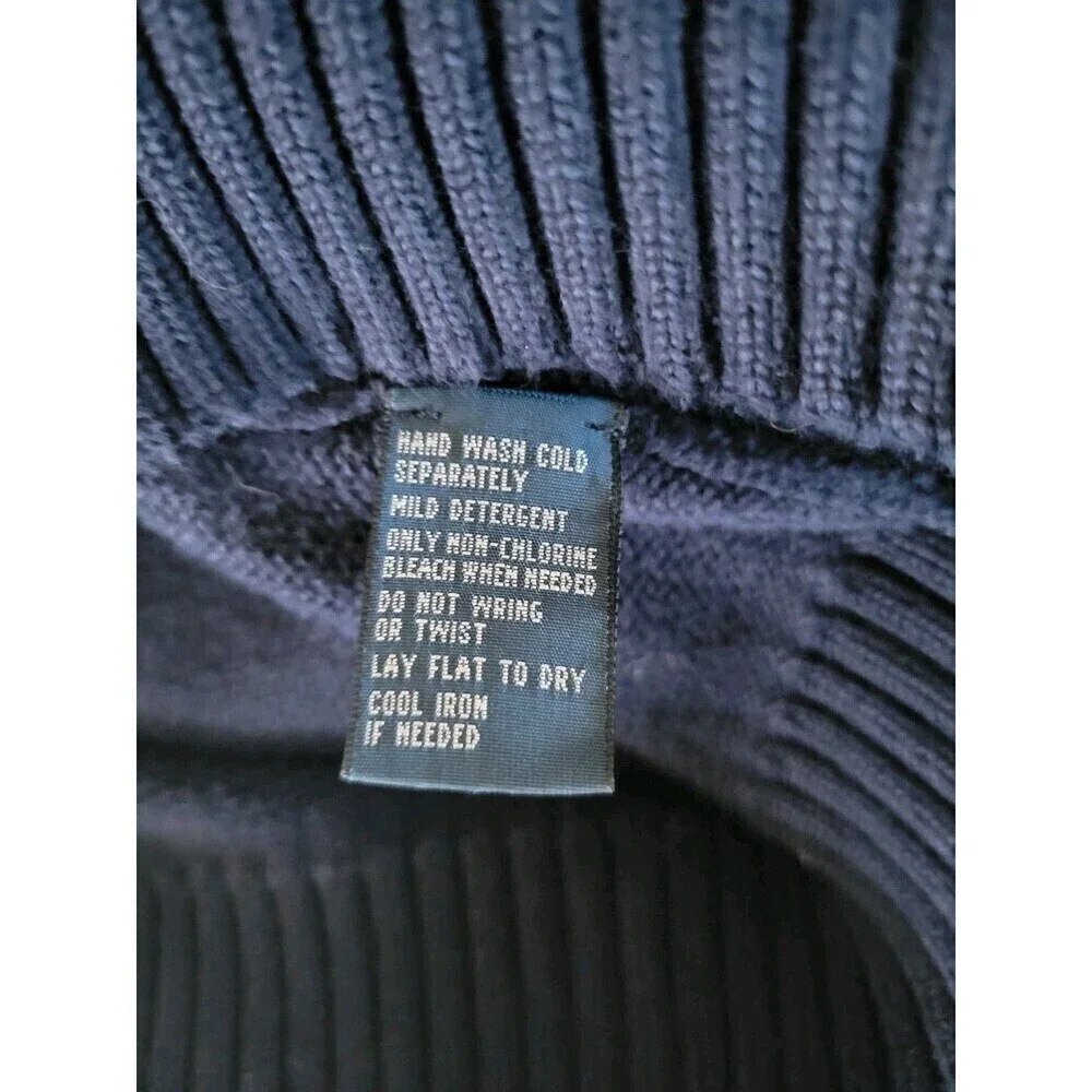 polo ralph lauren mens 1/4 zip Blue Cotton Pullover Sweater Size XXL